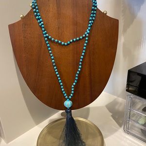 Long turquoise necklace